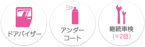 ドアバイザー・アンダーコート・継続車検